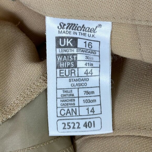 Vintage Marks & Spencer High Rise Pleated Wool Blend Pants Camel - Picture 8 of 10